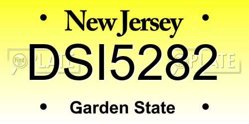 DSI5282 New Jersey License Plate