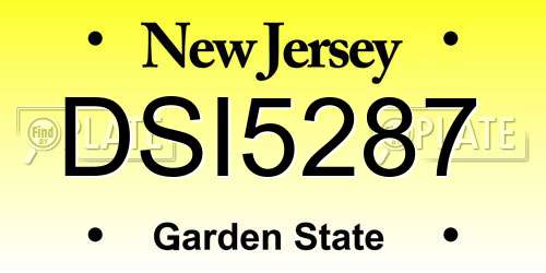 DSI5287 New Jersey License Plate