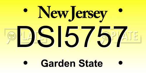 DSI5757 New Jersey License Plate