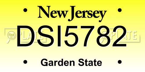 DSI5782 New Jersey License Plate