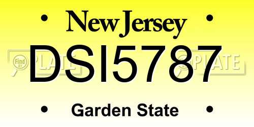 DSI5787 New Jersey License Plate