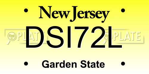 DSI72L New Jersey License Plate