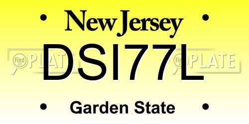 DSI77L New Jersey License Plate