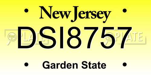 DSI8757 New Jersey License Plate