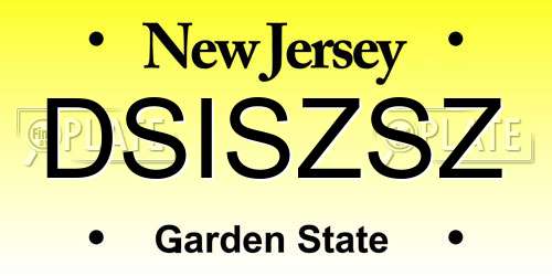 DSISZSZ New Jersey License Plate