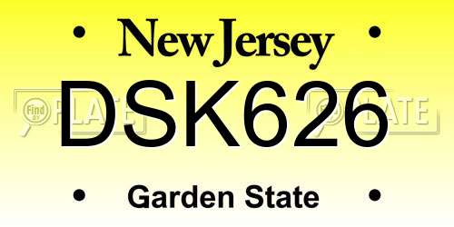 DSK626 New Jersey License Plate