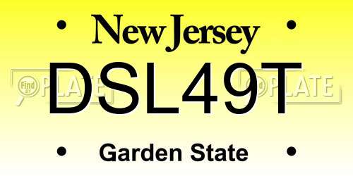 DSL49T New Jersey License Plate