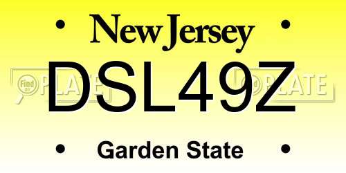 DSL49Z New Jersey License Plate
