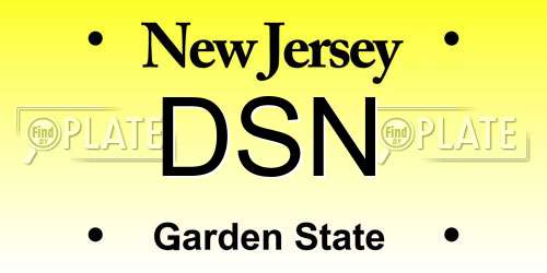 DSN New Jersey License Plate