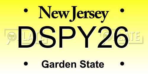 DSPY26 New Jersey License Plate