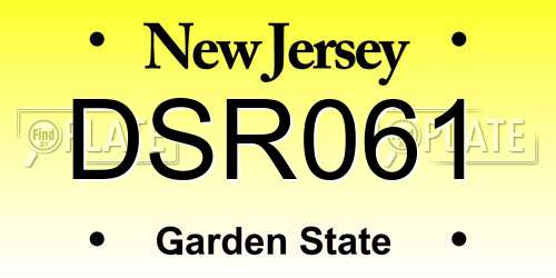 DSR061 New Jersey License Plate