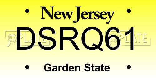 DSRQ61 New Jersey License Plate