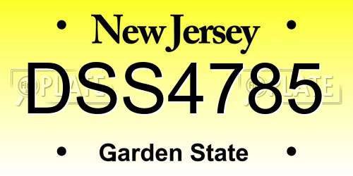 DSS4785 New Jersey License Plate
