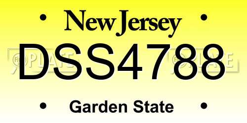 DSS4788 New Jersey License Plate