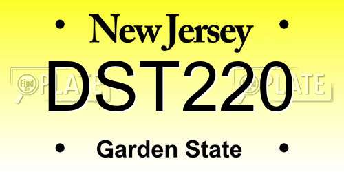 DST220 New Jersey License Plate