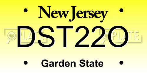DST22O New Jersey License Plate
