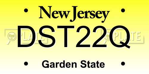 DST22Q New Jersey License Plate