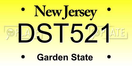 DST521 New Jersey License Plate