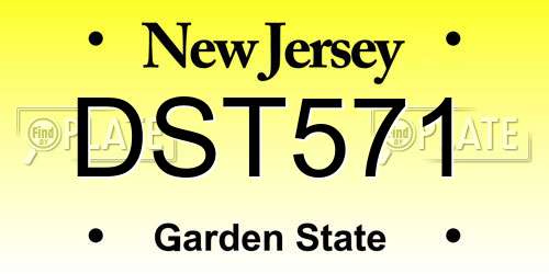 DST571 New Jersey License Plate