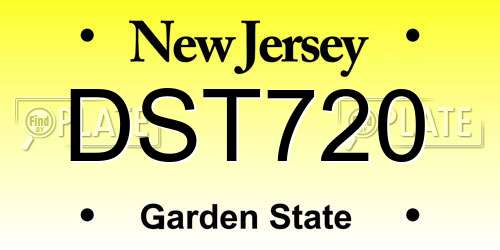 DST720 New Jersey License Plate