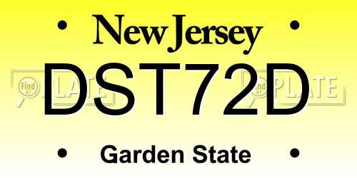 DST72D New Jersey License Plate
