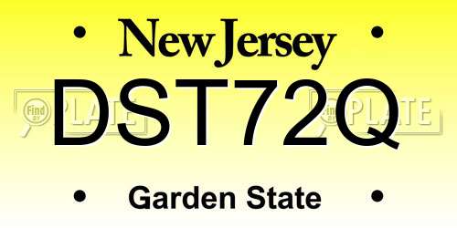 DST72Q New Jersey License Plate