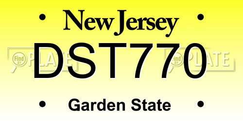 DST770 New Jersey License Plate