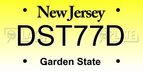 DST77D New Jersey License Plate