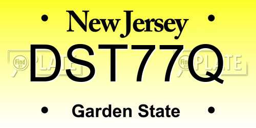 DST77Q New Jersey License Plate