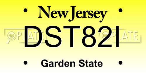 DST82I New Jersey License Plate