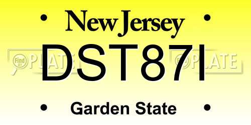 DST87I New Jersey License Plate