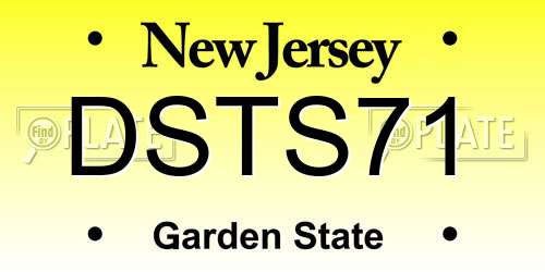 DSTS71 New Jersey License Plate