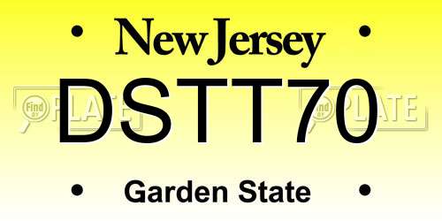 DSTT70 New Jersey License Plate