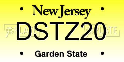 DSTZ20 New Jersey License Plate