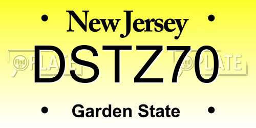 DSTZ70 New Jersey License Plate
