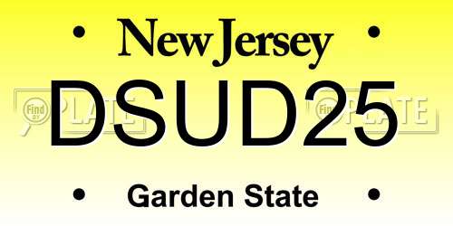 DSUD25 New Jersey License Plate