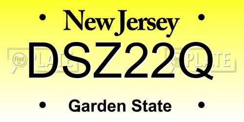 DSZ22Q New Jersey License Plate