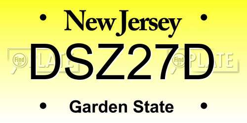 DSZ27D New Jersey License Plate