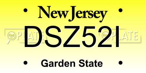 DSZ52I New Jersey License Plate