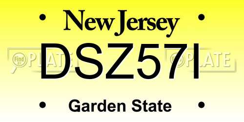 DSZ57I New Jersey License Plate