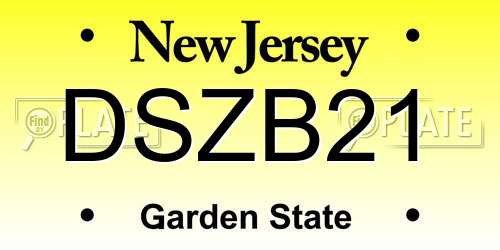 DSZB21 New Jersey License Plate