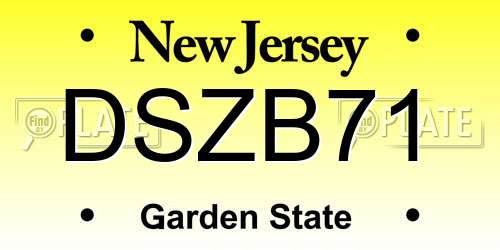 DSZB71 New Jersey License Plate