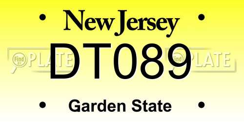 DT089 New Jersey License Plate