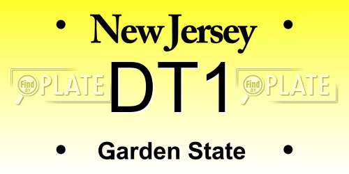 DT1 New Jersey License Plate