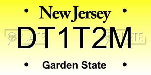 DT1T2M New Jersey License Plate