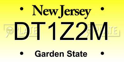 DT1Z2M New Jersey License Plate