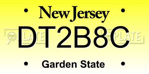 DT2B8C New Jersey License Plate