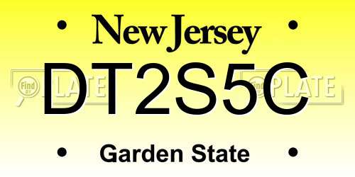 DT2S5C New Jersey License Plate