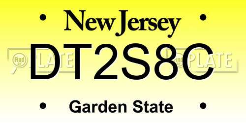 DT2S8C New Jersey License Plate