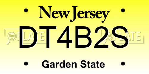 DT4B2S New Jersey License Plate